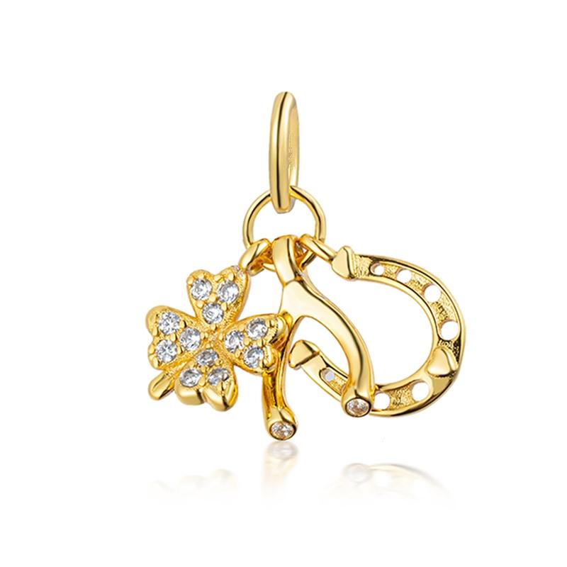 Perline Charm Oro Scintillante Pendenti Originali Europei Snake Fit Bracciale in Rame Collana Perline Per Gioielli Fai da Te Regalo Donna