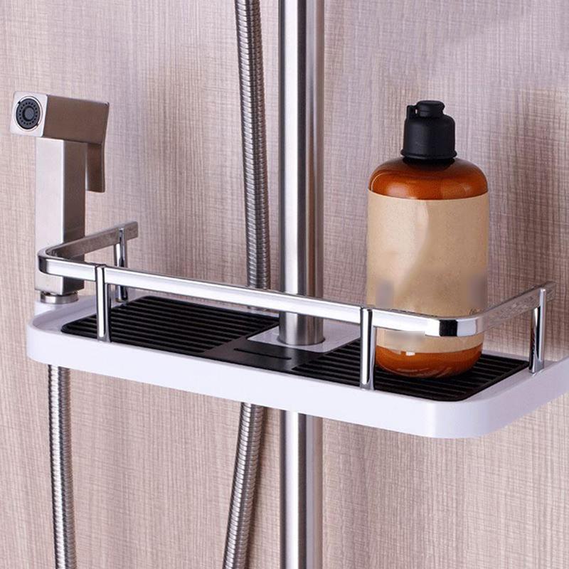 Buy Bathroom Pole Shelf Shower Storage Caddy Rack Organiser Tray Holder