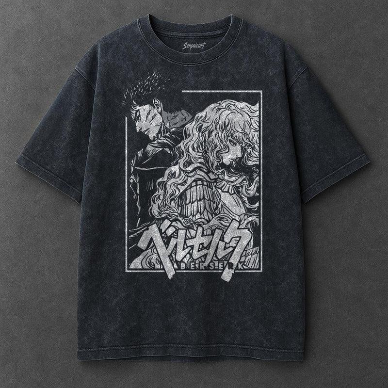 Anime Berserk Guts Griffith Abbigliamento Uomo Donna Magliette a Manica Corta Cotone Lavato T-shirt Retro Oversize T-shirt Harajuku