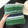 Falling Pool Women's Retro Striped Knit Scarf - Fluffy, High-End, Soft Neck Warmer for Autumn/Winter