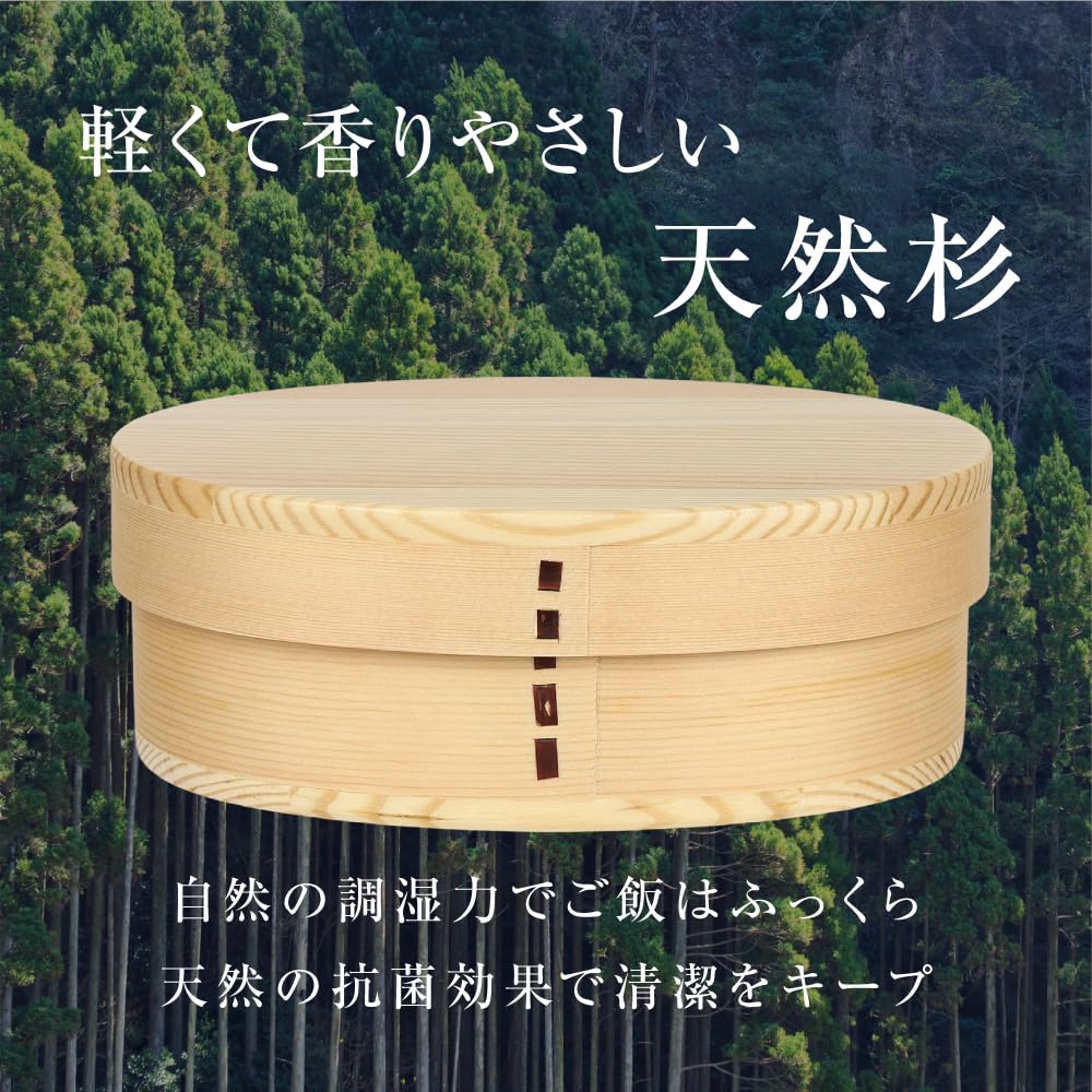 Gokusho Magewappa Lunch Medium Size Made in Natural Single Tier Box, (700ml), Japan, Cedar, Round,