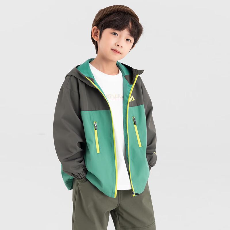 Duoduojia Boys' Color-Block Hooded Outdoor Jacket