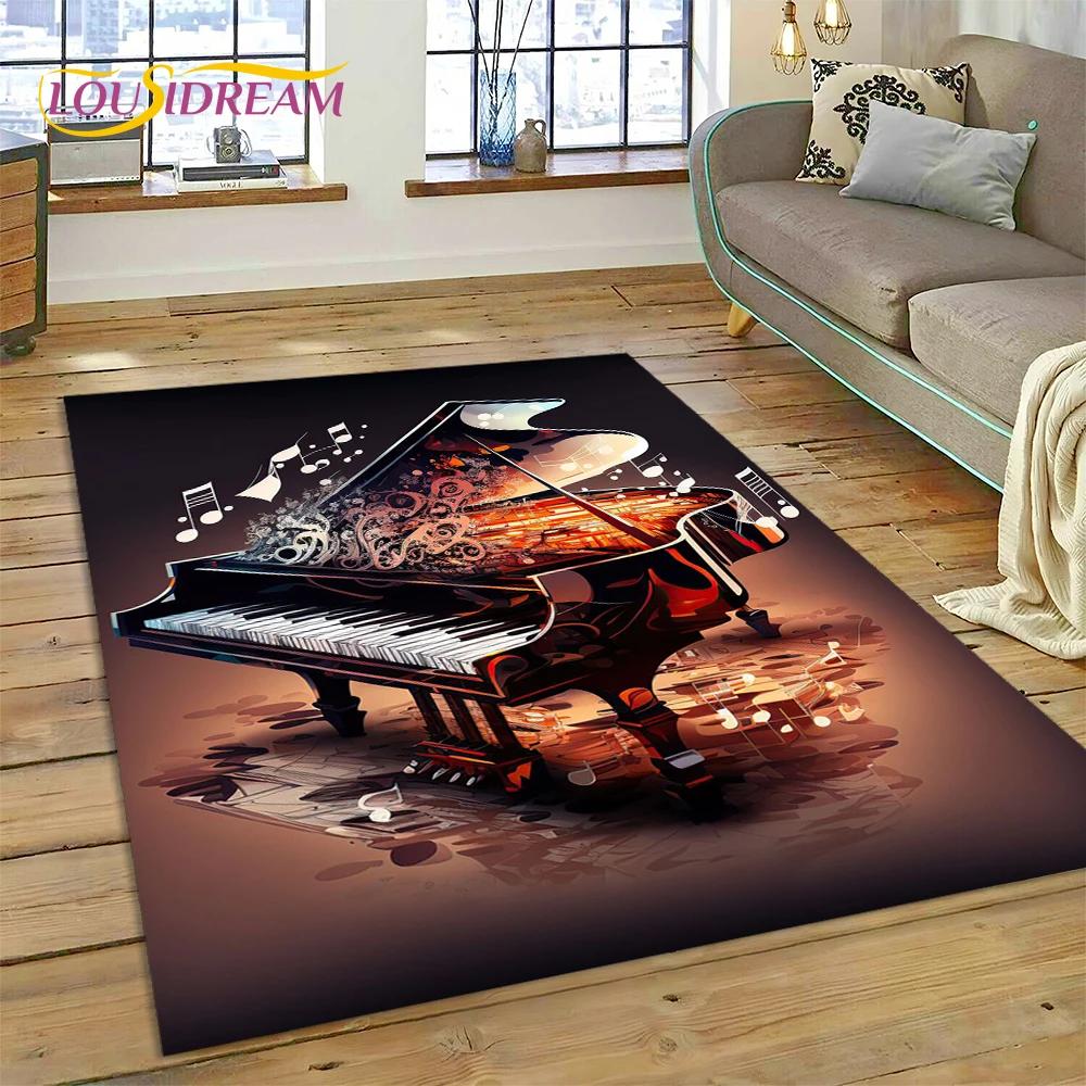 3D Dream Piano Key Music Instrument Cartoon Area Rug Duży, Dywan do Domu Salon Sofa Wycieraczka Dekoracja, Dziecięca Mata Antypoślizgowa Podłogowa