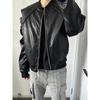 New ins trendy snake pattern leather spell a coefficient leather jacket versatile lazy Harajuku temperament simple literature and art