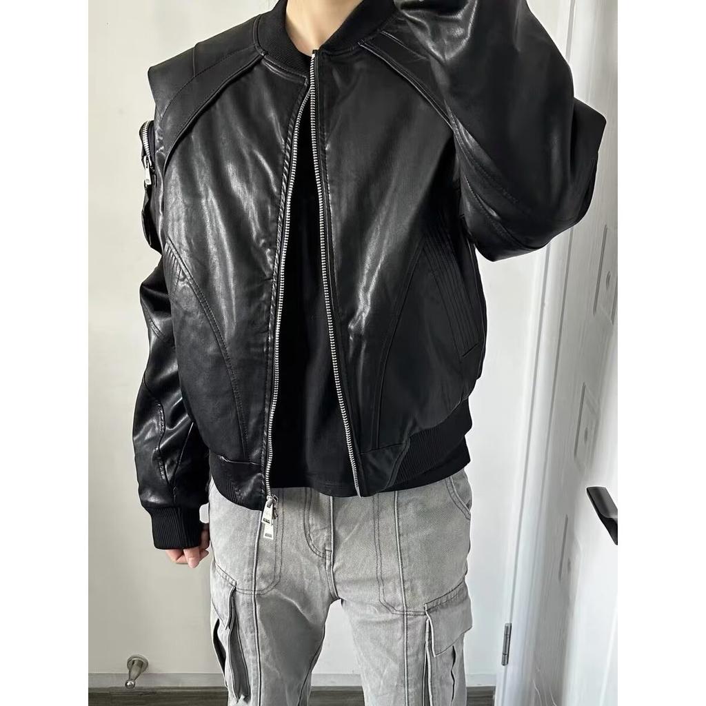 New ins trendy snake pattern leather spell a coefficient leather jacket versatile lazy Harajuku temperament simple literature and art