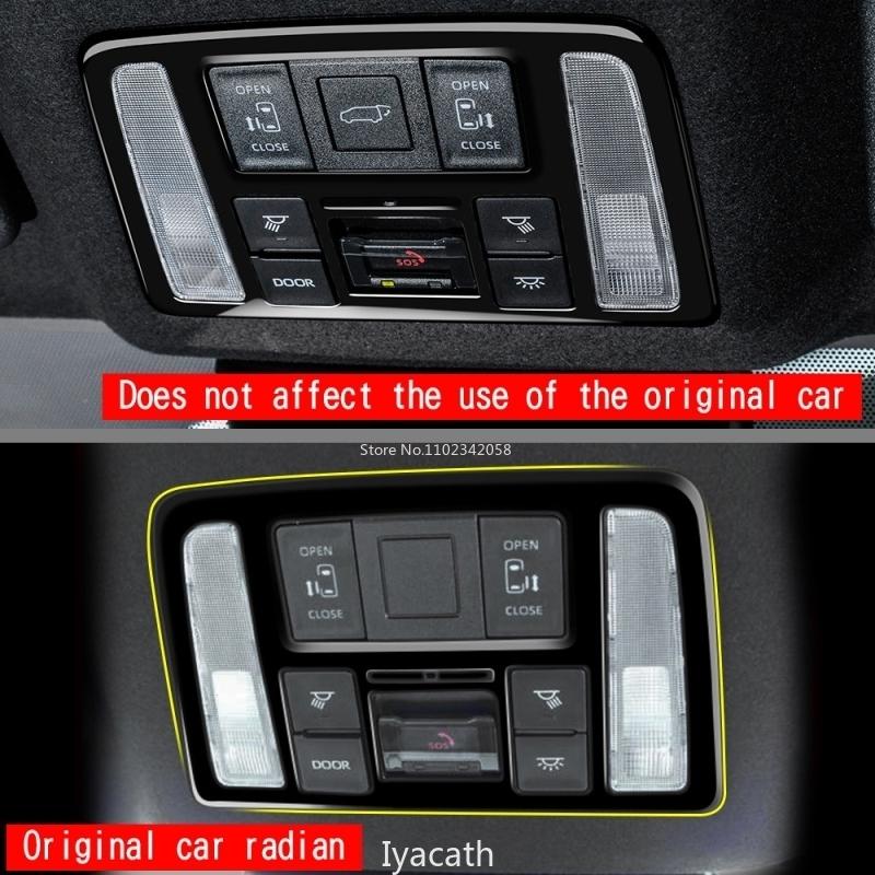 For Toyota Voxy Noah 90 Series   ABS black car roof Front Reading Light Lamp Switch Lampshade Panel Cover Sticker