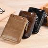 Leather Mens Wallet Business Card Holder Zipper Purse Luxury Wallets for Men RFID Protection Purses