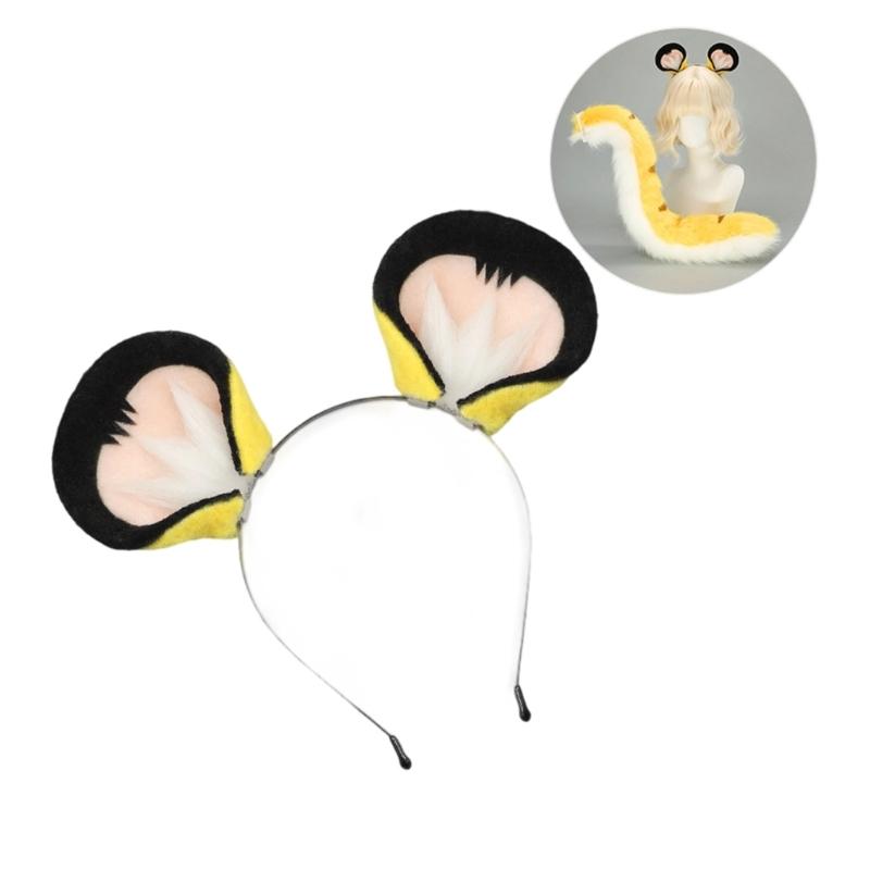 

Realistic Plush Cats Ear Hairband Role Play Prop Themed Event Dressing up Cosmetics Comfortable Unisex Costume Party Supply