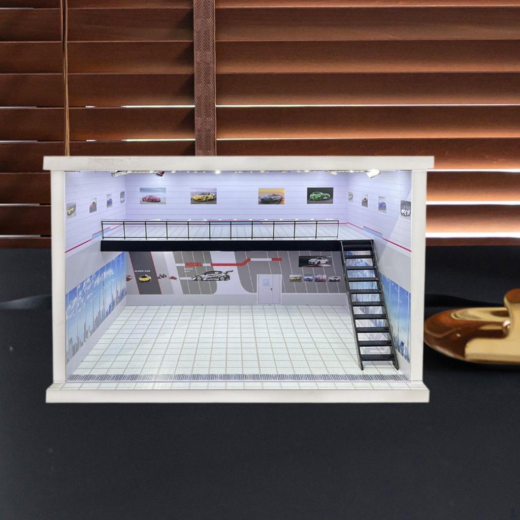 1/64 1/36 1/32 Scale Car Display Unit Acrylic Parking Space with LED Illumination for Collectors