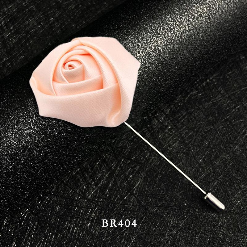 Handmade Multi-Color Rose Fabric Brooch Pin for Men's Suits - Korean Style Accessories