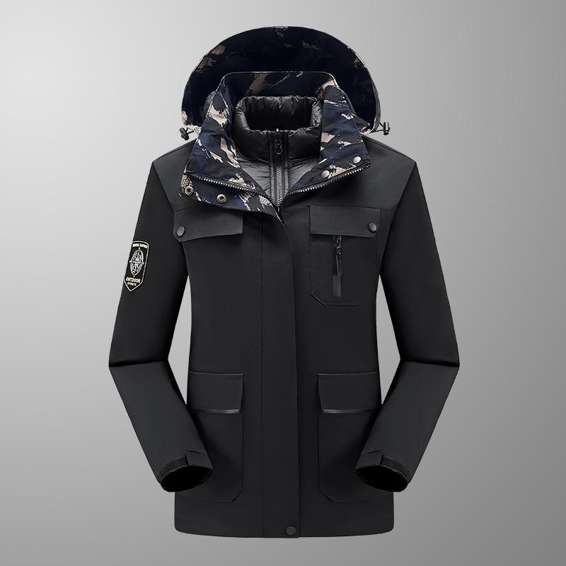 Two-Piece Waterproof Windproof Outdoor Couples Jacket with Cotton Padding