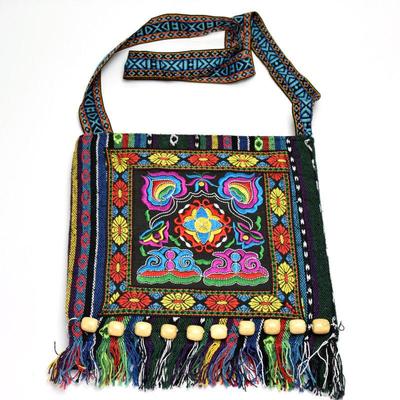 Yunnan Etnický Styl Vyšívané Crossbody Tašky s Třásněmi