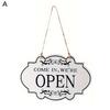 Rustic Business Sign Wooden Open And Closed Sign Double Sided Vintage Open Sign with Rope for Coffee Shop Restaurant Bar Door Window