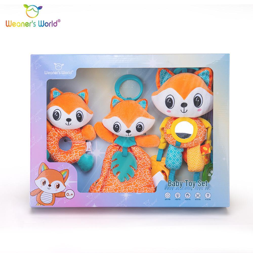 Набор из успокаивающей игрушки для младенцев и погремушки для новорожденных