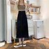 Plus Size High Waist A-Line Denim Skirt for Women - Slim Fit, Mid-Length, Spring & Autumn