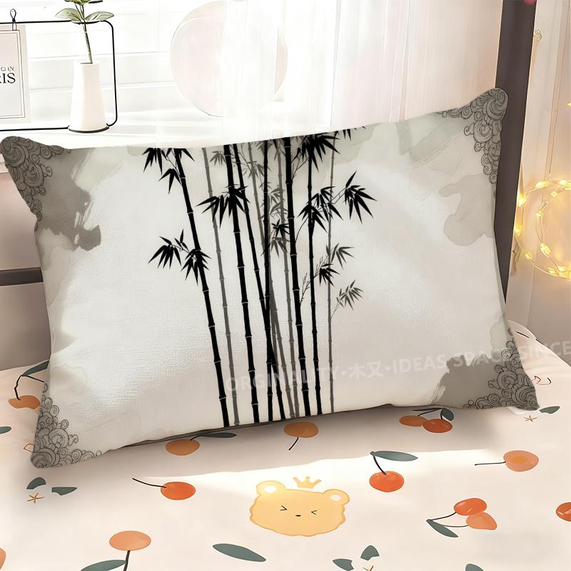 Bamboo Pattern Rectangle Pillowcase Suitable For Sofa Bedroom Car Pillow Cover Cushion Rectangular Back Cushion