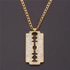 European and American Popular Hip-hop Rap Necklace Punk Pendant Men's Razor Blade Hiphop Necklace