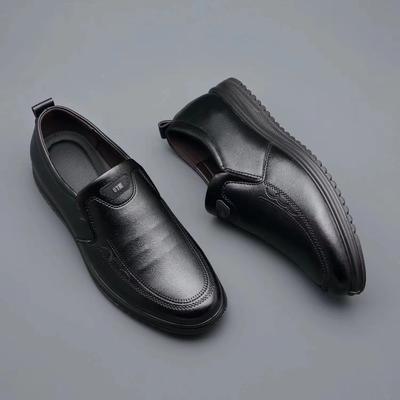 Fashion 2024 Autumn New Men's Casual Leather Shoes Comfortable and Breathable Slip-on Leather Shoes British Solid Color Men's Shoes