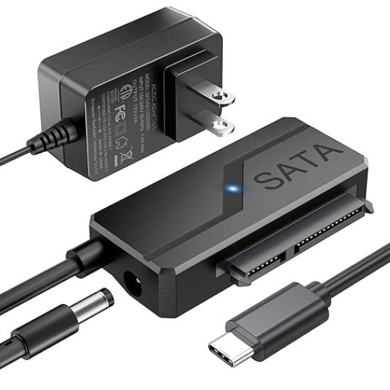 

SATA to USB Converter SATA to USB C Supports up to Data Transfer for Windows and Mac UASP 6Gbps Transfer Cable, Adapter, 2.5 /3.5 HDD/SSD 6TB,