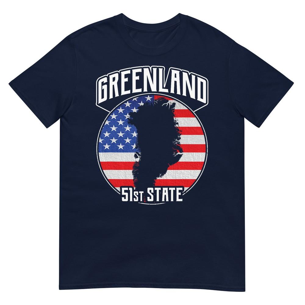 Greenland 51st State Distressed Usa Flag Retro Tshirt S