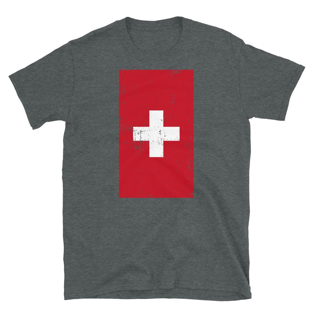 Switzerland Europe Swiss Alps Distressed Flag ShortSleeve Unisex TShirt Unisex T-Shirt S