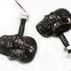 10mm Screw Skull Head LED Amber Turn Signal Indicator Light (Black)