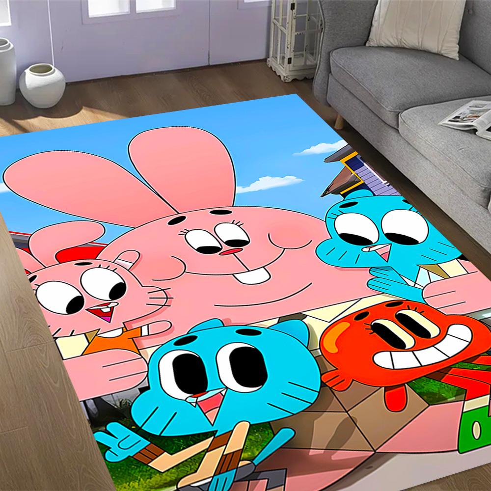The Smurfs: Blue World Themed Anti-Slip Rugs - Polyester Home Decor, Suitable for Bedrooms, Living Rooms, Doorways, Studios, and Decorations