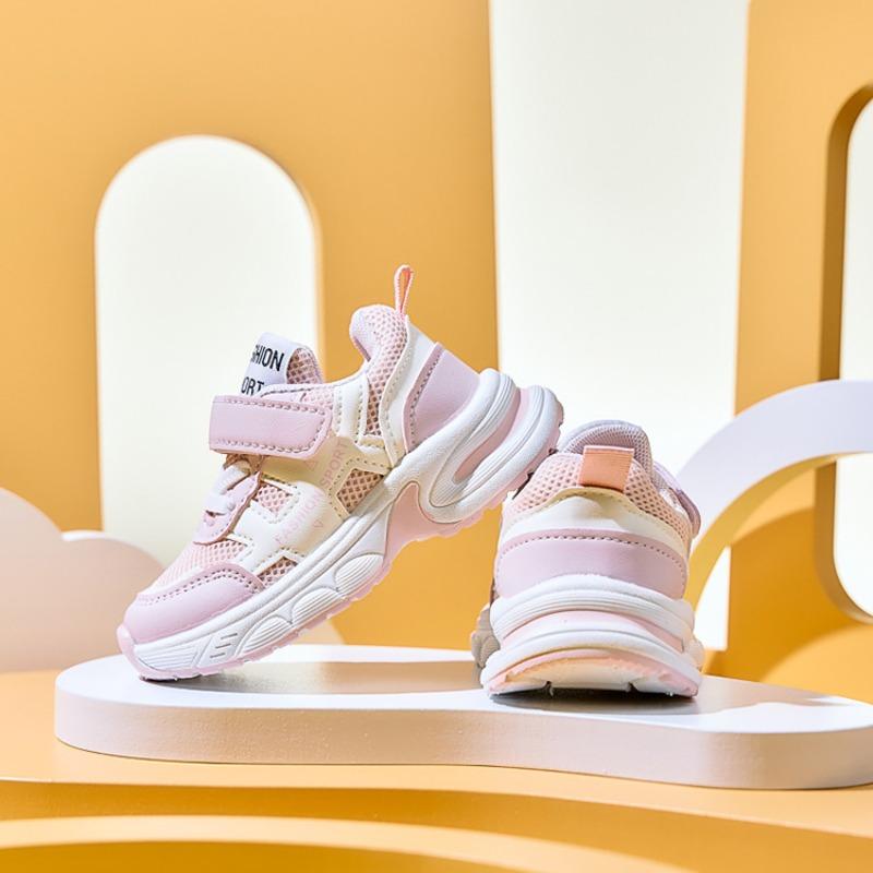 Children's Sneakers Autumn New Arrivals, Girls' Anti-slip Casual Shoes, Versatile Leather Upper Soft-Sole Running Shoes for Toddlers & Kids.