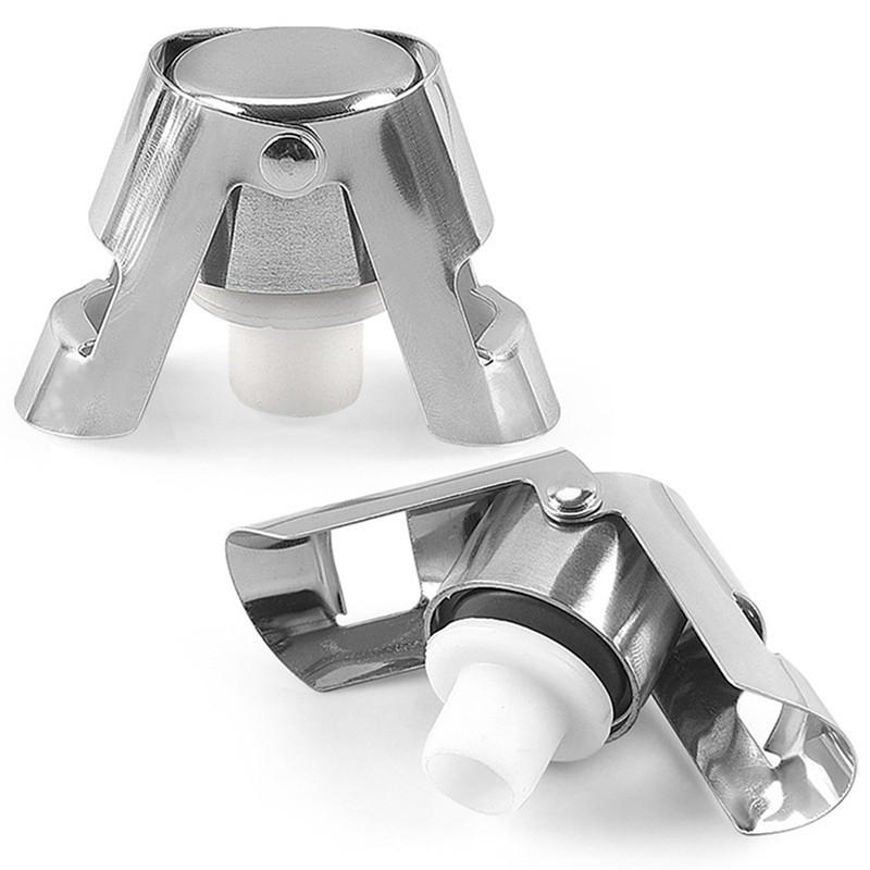 Wine Bottle Stopper Wine Beer Bottle Cork Plug Stainless Steel Champagne Sparkling Stopper Bar Tools Sealing Preserve Bottle Cap
