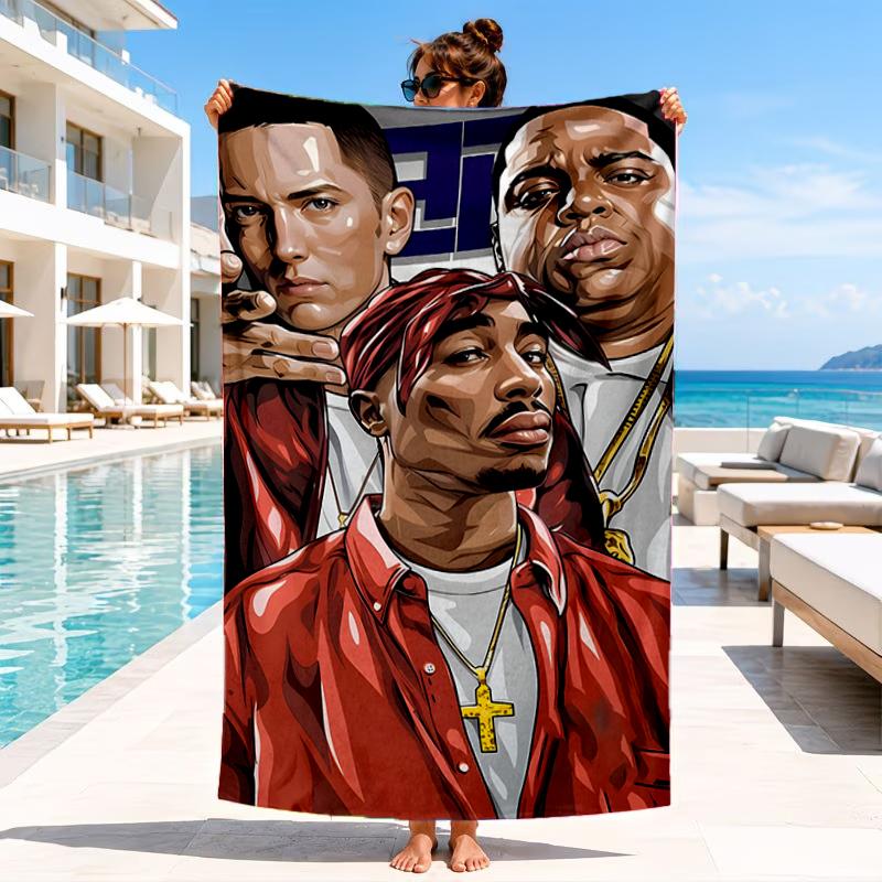 Rap Legend In Blue Beach Towel, Microfiber Beach Towel, Perfect For Pool, Beach, Travel, Home Decor Beach Party Fan Gifts