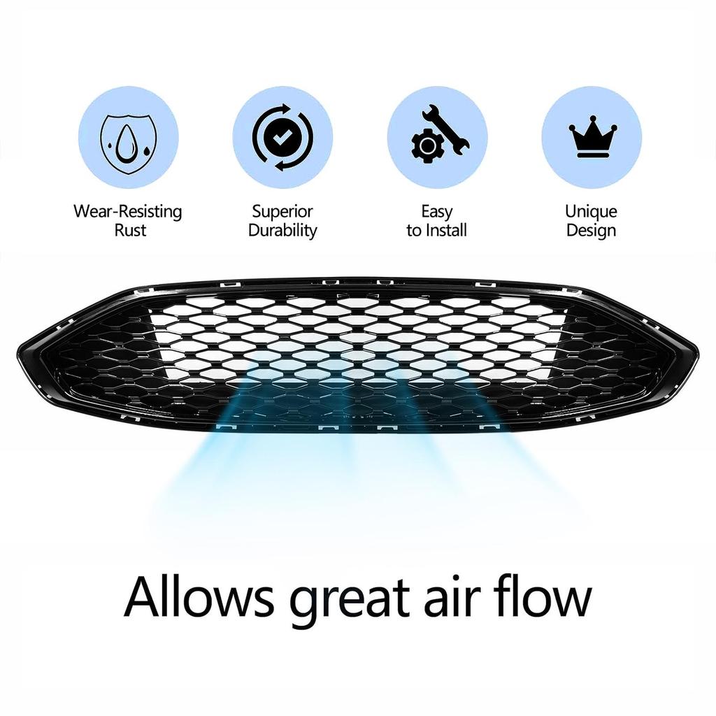 Ford Mondeo Fusion 2017-2018 Black Honeycomb Mustang Grille