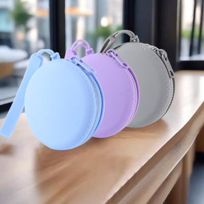 Nuevo Monedero de Silicona Impermeable con Cremallera Bolsa para Auriculares Color Sólido Bolsa de Viaje para Mujeres Niñas