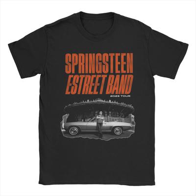 Bruces Springsteens  The E Street Band Tour T Shirts Pure Cotton Vintage T-Shirts Crewneck Tee Shirt Short Sleeve Tops Plus Size