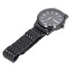 Quartz Wrist Watch for Men Luminous Hands Fashion Rhinestones Men Chronograph Analog Watch Black