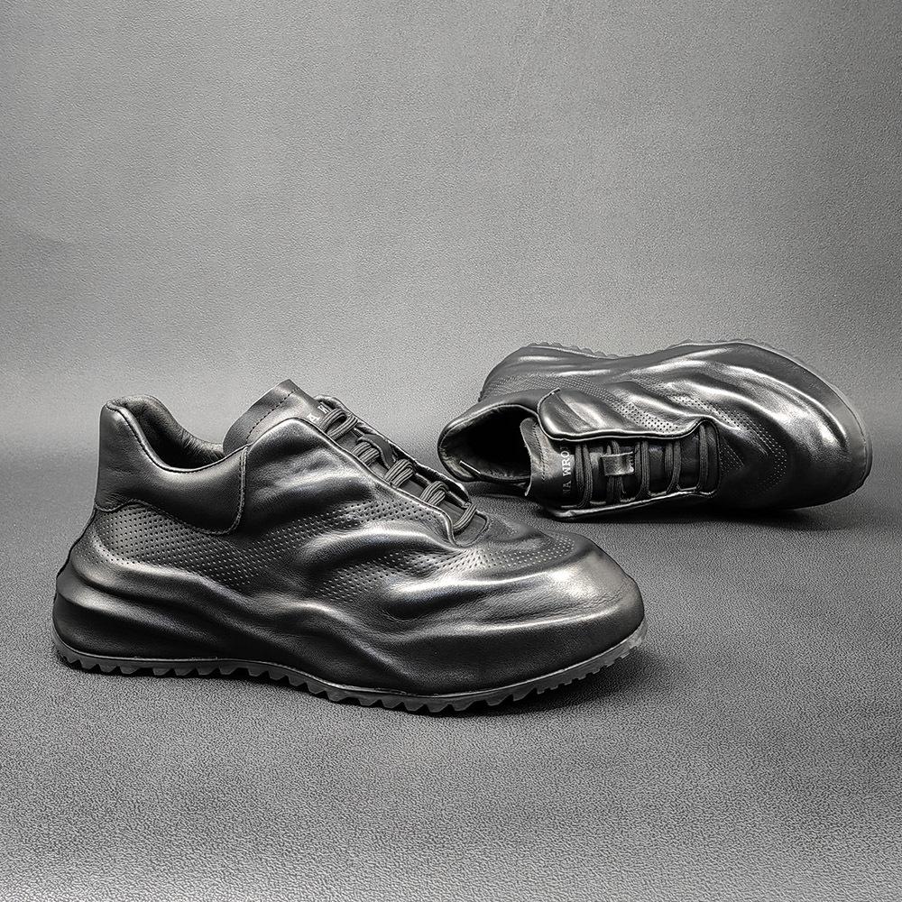 New ModelMen'S 3D Three-Dimensional Embossing Light Luxury High-End Dad Shoes Thick-Soled Heightening Shoes Trendy Versatile Retro Polished Casual