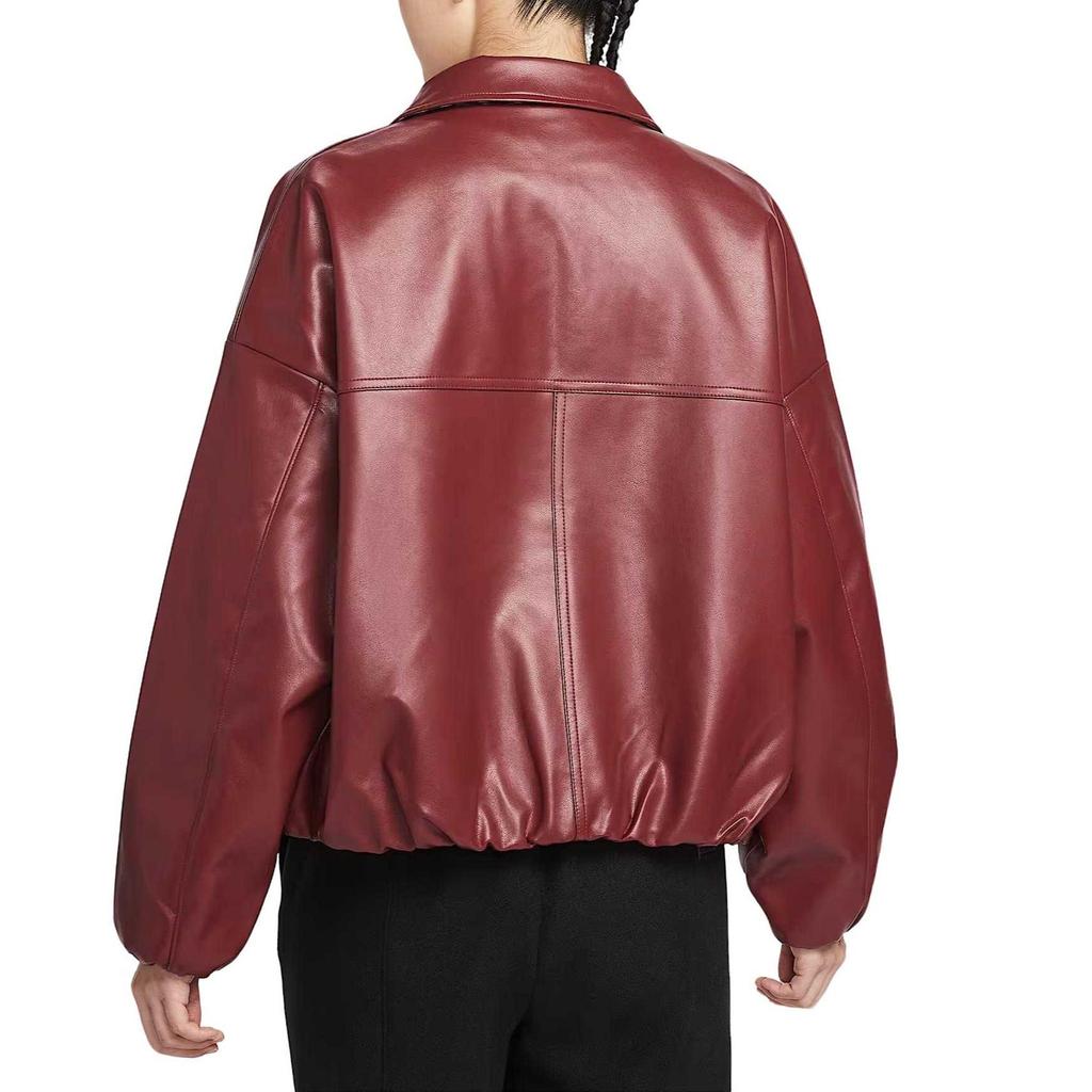 Nike Sportbekleidung Oversized Coach Bequem Einfarbig Einfache Jacke Damenjacken Team-Rot IO0477-677