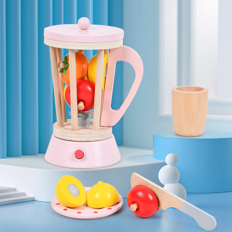 Playing House Wooden Kitchen Home Appliances Toys Children's Simulation Oven Bread Maker Juicer Cutting Music Kitchenware