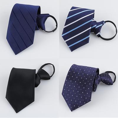 Men'S Dress Business Career Wedding Groom Korean Version Narrow Lazy Blue Zipper Free Hand Striped Tie