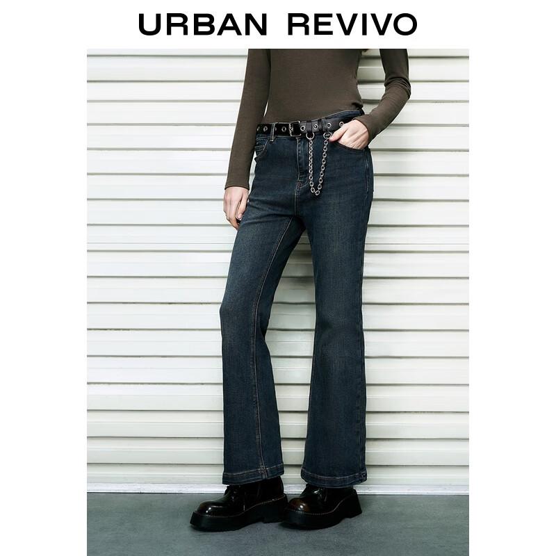 UR 2025 Autumn Women's Design Belt Flared Jeans