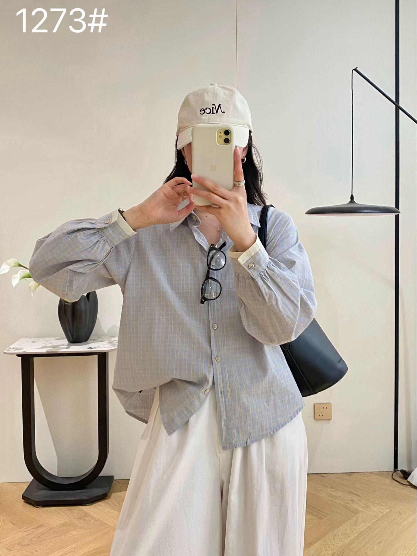 

2026 Spring Women s Retro Plaid Long Sleeve Shirt - Fresh, Clean, Casual Japanese Jacket Style M (40-55 kg) синий