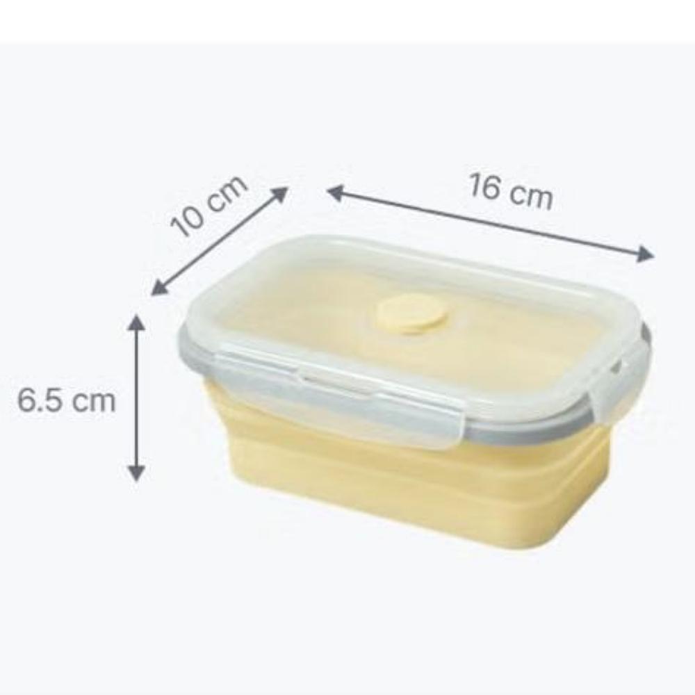 Skládací silikonová čtvercová nádoba 500 ml (16 x 10 x V6,5 cm, 6,3" x 4" x V 2,56")