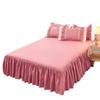 Solid Color Princess Style Brushed Bed Skirt with Dustproof Full Wrap