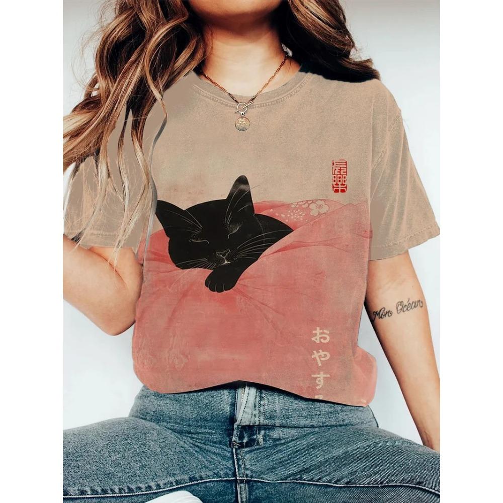 Women's Funny Animal Printed T Shirt Short Sleeve Tees Tops 3D Print O-Neck T-Shirts Summer Casual Women's Clothing Apparel