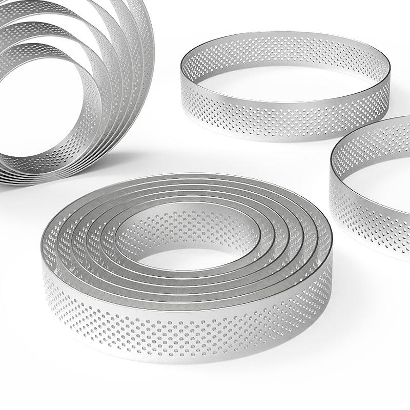 430 Stainless Steel Punching Tower Ring, Dumpling Impression, Round Rice Cake Cake Mold, French Corn Multi-size Mousse Ring