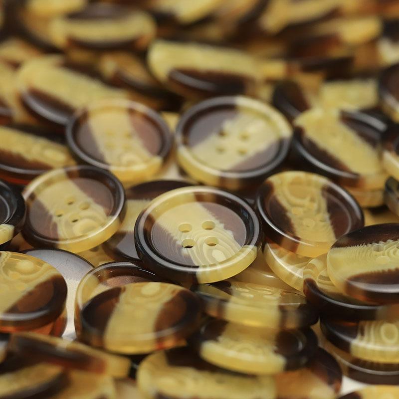 Four-Eyed Stick Flower Brown Button Shirt Jacket Resin Jewelry Accessories Knitted Cardigan Coat Buttons
