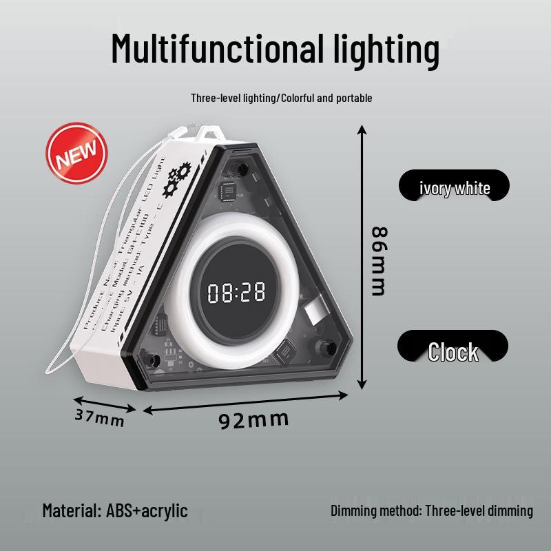 Mecha Clock Night Light: Rechargeable Kids  Sleep Lamp & Creative Desk Light 2.5