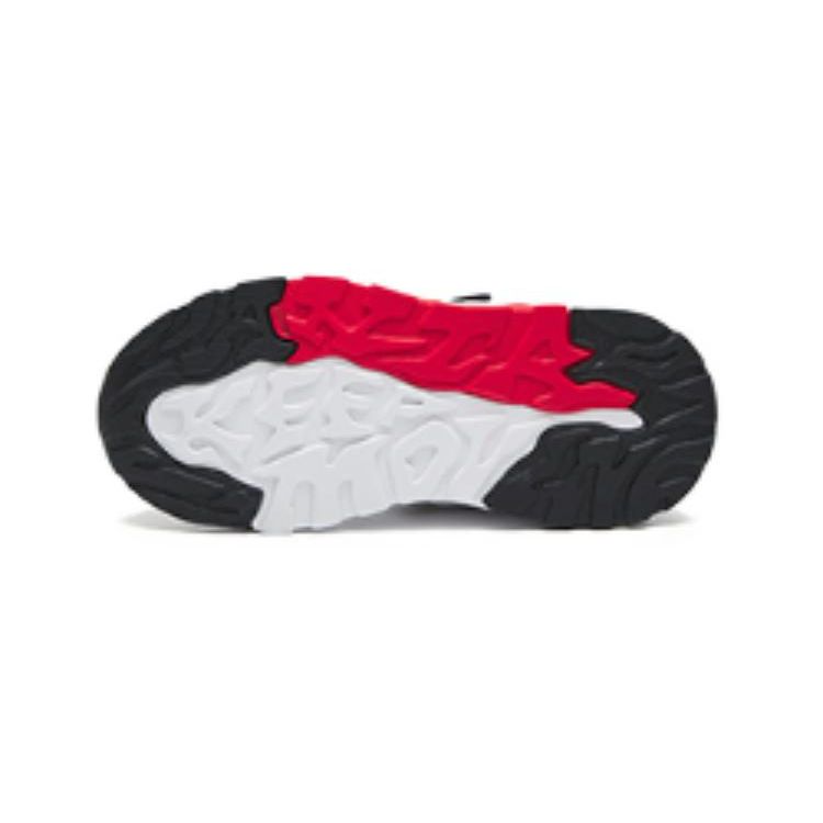 Anta Kids Velcro Non-Slip High-Top Running Shoes Kids sneakers Black White 312249993-2