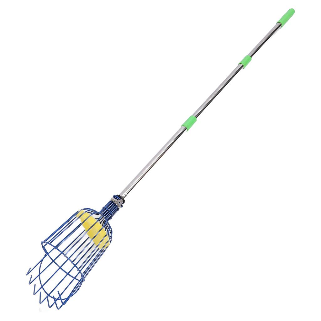 Stainless Steel Fruit Picker Tool with Basket Pole Easy To Assemble Fruits Catcher Tree Picker Length Adjustable