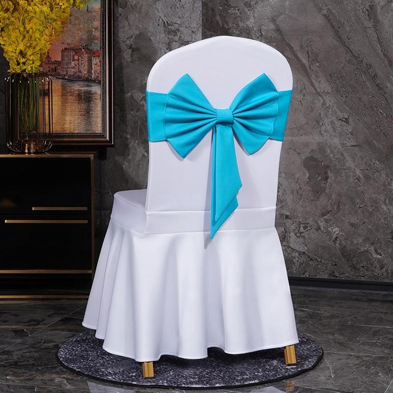 10PCS Thicken Spandex Chair Cover Band Ribbons Chair Tie Backs for Party Banquet Decor Wedding Decoration Knot Chair Bow Sashes
