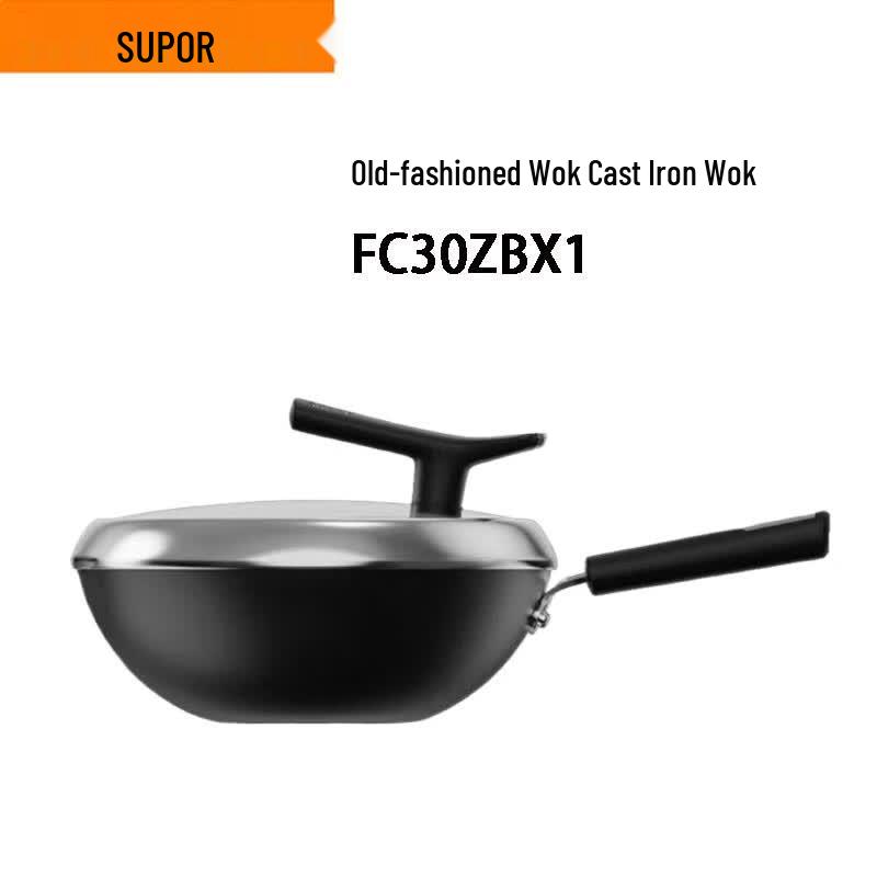 SUPOR Uncoated Rust-Resistant Cast Iron Wok